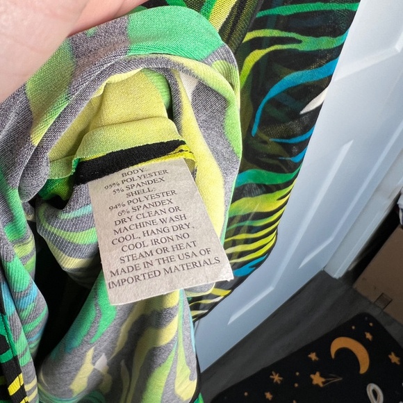 Caroline Rose Colorful Animal Print Sheer Poncho Tank Combo Women’s Size Medium - Picture 5 of 6